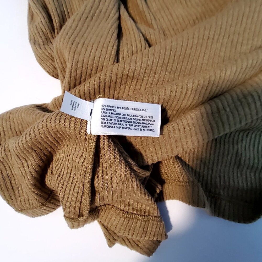 Universal Thread Ribbed Midi Tank Dress Sustainable Tan/Olive Medium - Picture 6 of 12